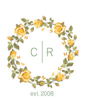 Load image into Gallery viewer, {Floral Circle} Couple Initials & Wedding Year Art