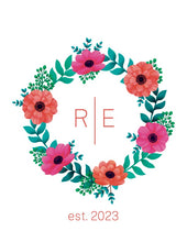 Load image into Gallery viewer, {Floral Circle} Couple Initials & Wedding Year Art