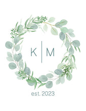 Load image into Gallery viewer, {Floral Circle} Couple Initials & Wedding Year Art