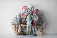 Load image into Gallery viewer, Candy Stripe Christmas Gnomes {Set of 3} + Free Fairy Lights!