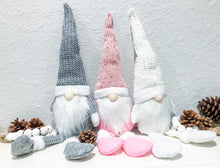 Load image into Gallery viewer, {Set of THREE} Soft Body "Sparkle Knit" Gnomes + FREE Fairy Lights!