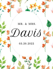 Load image into Gallery viewer, {Floral Background} Wedding Date & Name Art