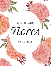 Load image into Gallery viewer, {Floral Background} Wedding Date & Name Art