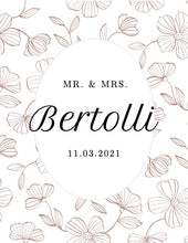 Load image into Gallery viewer, {Floral Background} Wedding Date & Name Art
