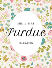 Load image into Gallery viewer, {Floral Background} Wedding Date & Name Art