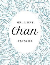 Load image into Gallery viewer, {Floral Background} Wedding Date & Name Art