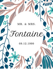 Load image into Gallery viewer, {Floral Background} Wedding Date & Name Art