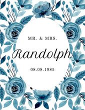 Load image into Gallery viewer, {Floral Background} Wedding Date & Name Art
