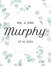 Load image into Gallery viewer, {Floral Background} Wedding Date & Name Art